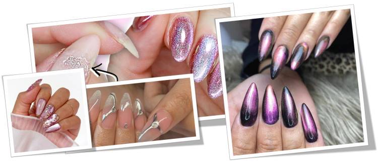 Chrome Nails and Cat Eye Nail