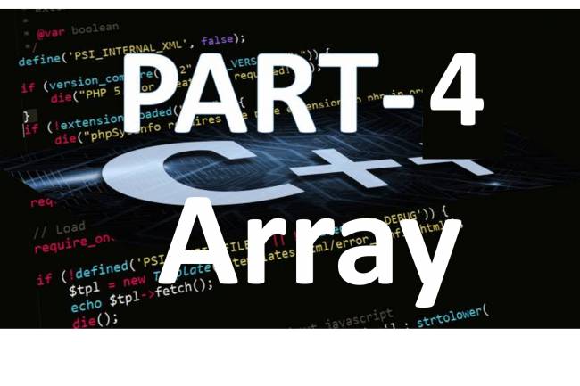OOP CPP Programming language Array by Nadir Nadeem: Part-4